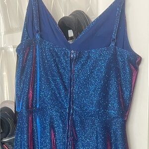 Windsor Glittering Blue and Pink Prom Dress